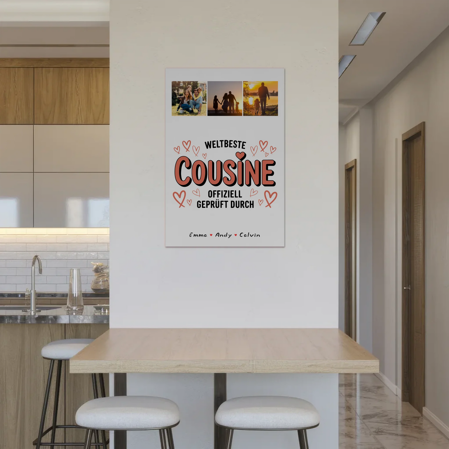 Personalisierte Fotoboard Poster Magnetisch für Cousine mit Weltbeste Cousine Fotocollage Offiziell Geprüft Durch