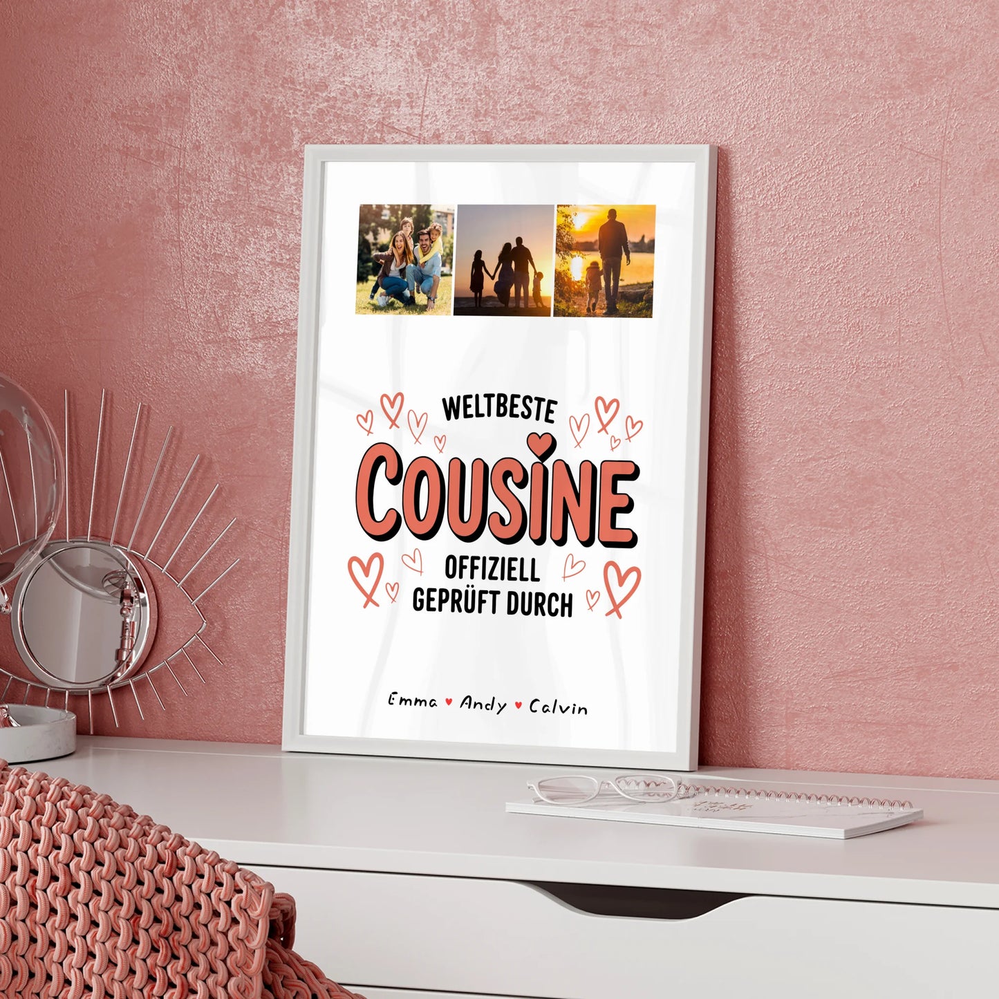 Personalisierbares Poster Cousine Fotocollage Weltbeste Cousine Offiziell Geprüft Durch Geschenk