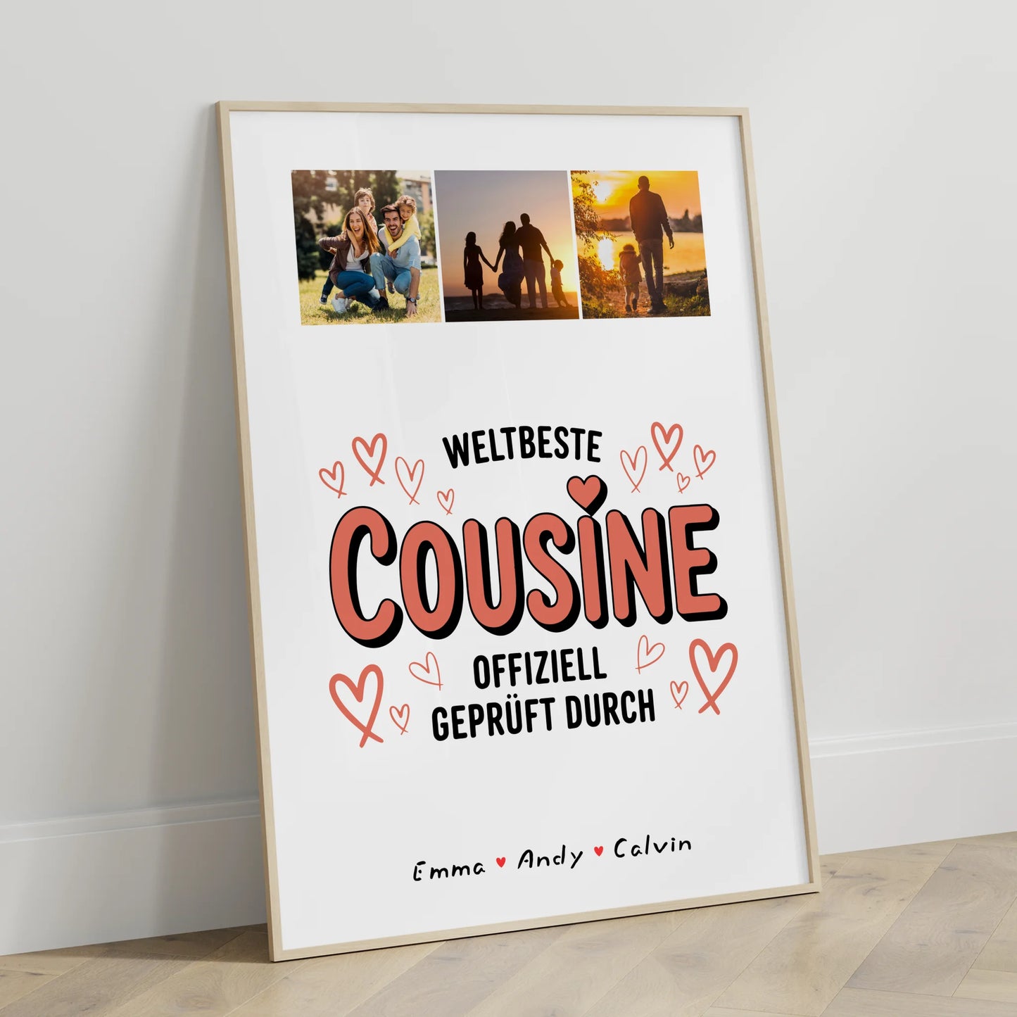 Personalisierbares Poster Cousine Fotocollage Weltbeste Cousine Offiziell Geprüft Durch Geschenk