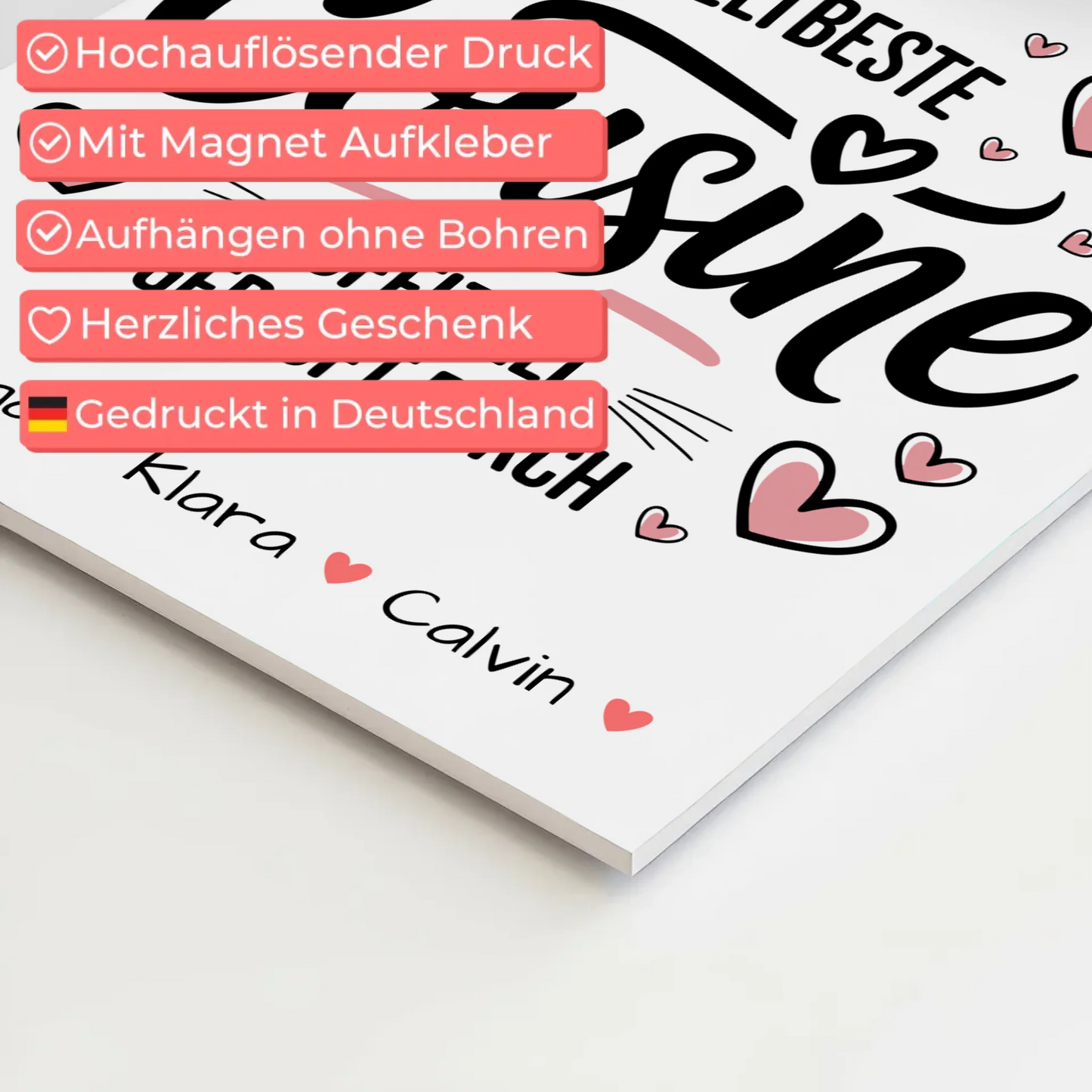 Magnetposter Fotoboard Geschenk Fotocollage Cousine Weltbeste Cousine Offiziell Geprüft Durch