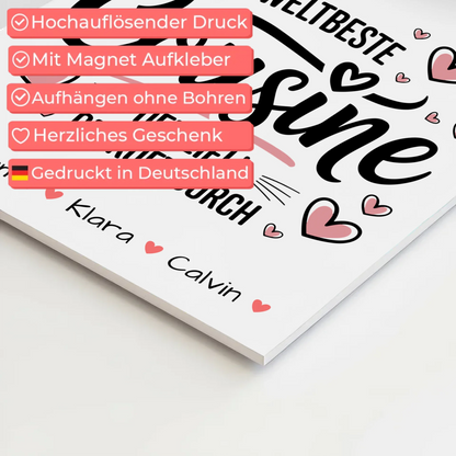 Magnetposter Fotoboard Geschenk Fotocollage Cousine Weltbeste Cousine Offiziell Geprüft Durch