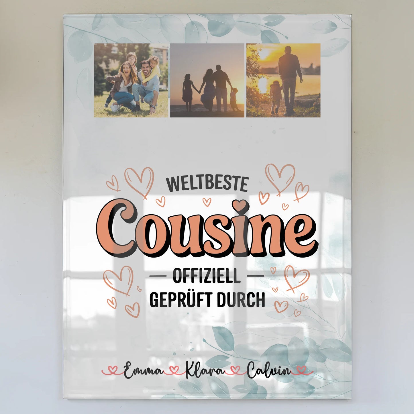 Foto Mit Acrylglas Fotocollage Cousine Weltbeste Cousine Offiziell Geprüft Durch 1