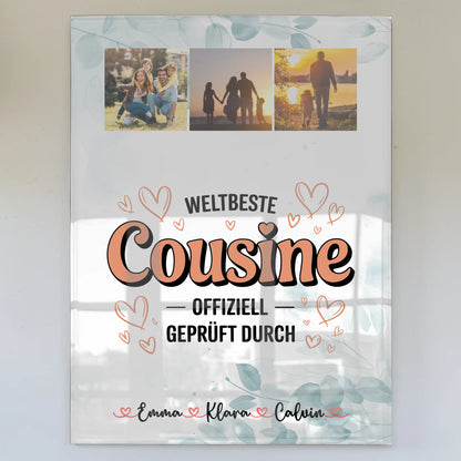 Foto Mit Acrylglas Fotocollage Cousine Weltbeste Cousine Offiziell Geprüft Durch 1