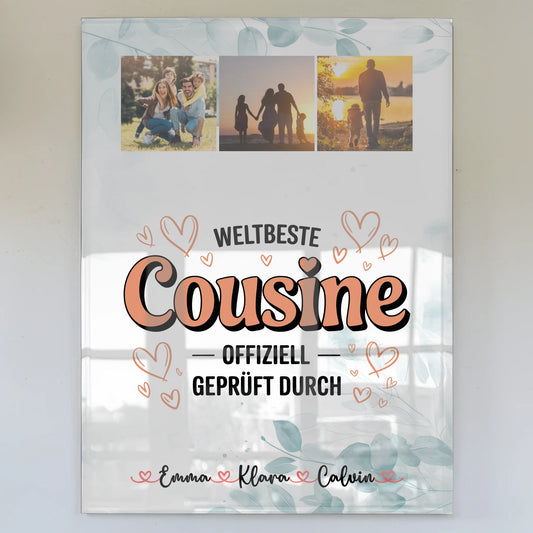 Foto Mit Acrylglas Fotocollage Cousine Weltbeste Cousine Offiziell Geprüft Durch 1