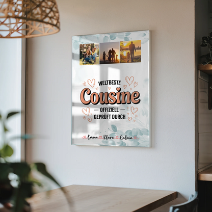 Foto Mit Acrylglas Fotocollage Cousine Weltbeste Cousine Offiziell Geprüft Durch 4