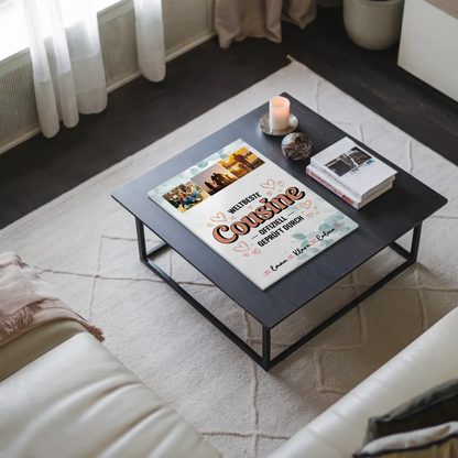 Magnetposter Fotoboard Fotocollage Cousine Weltbeste Cousine Offiziell Geprüft Durch