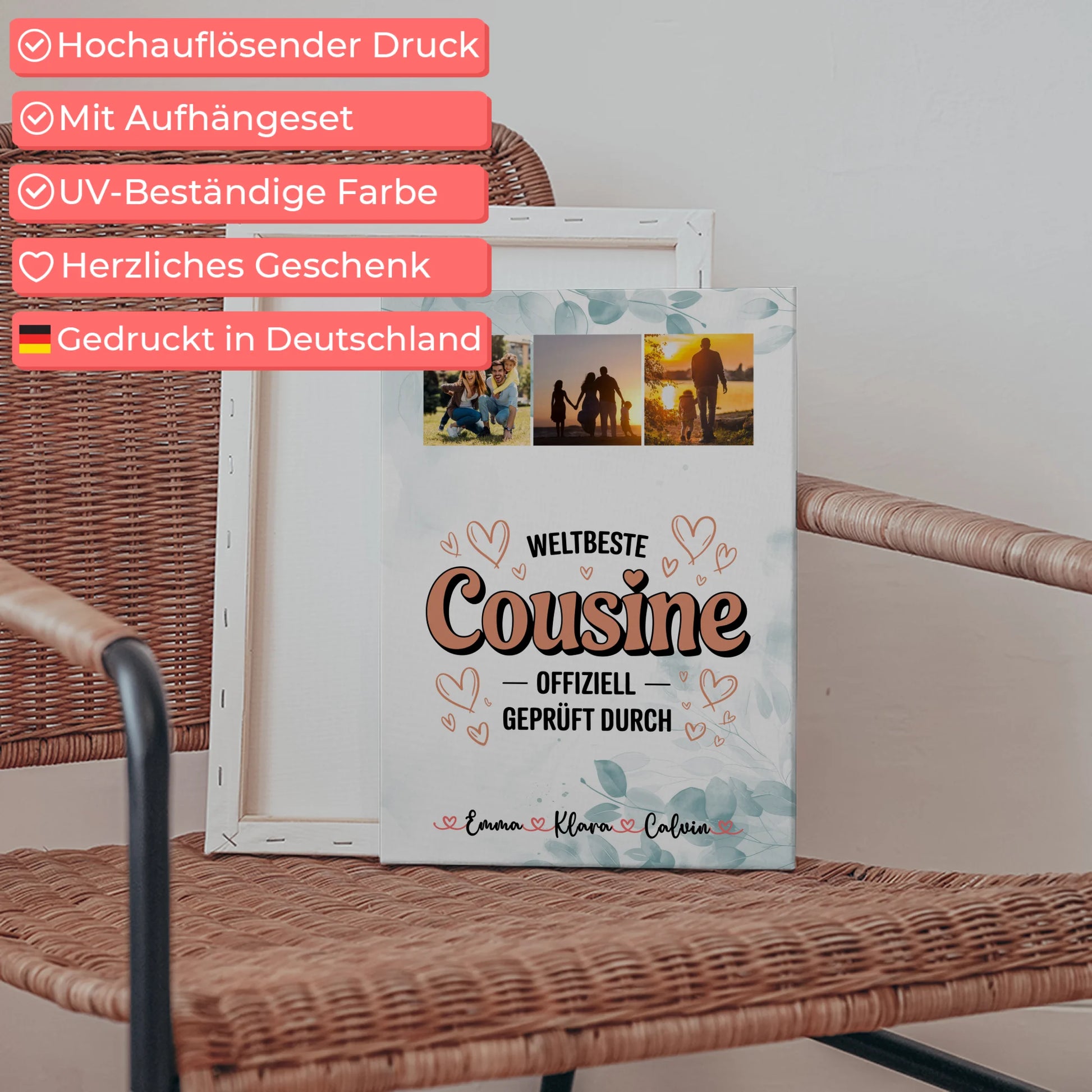Leinwand Collagen Erstellen Fotocollage Cousine Weltbeste Cousine Offiziell Geprüft Durch 5