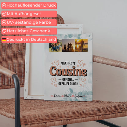 Leinwand Collagen Erstellen Fotocollage Cousine Weltbeste Cousine Offiziell Geprüft Durch 5