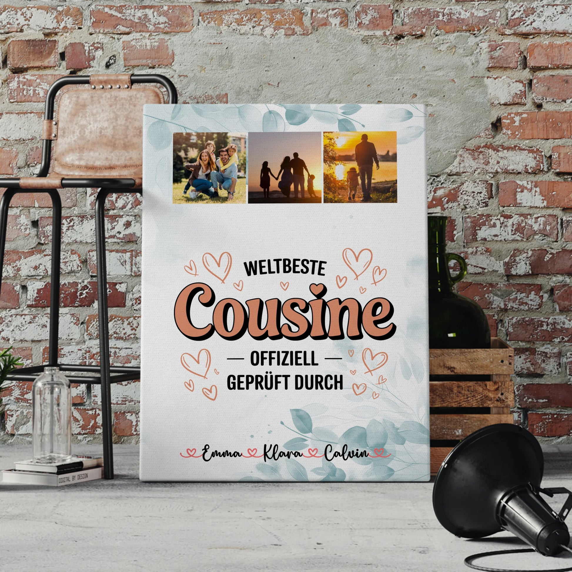 Leinwand Collagen Erstellen Fotocollage Cousine Weltbeste Cousine Offiziell Geprüft Durch 4