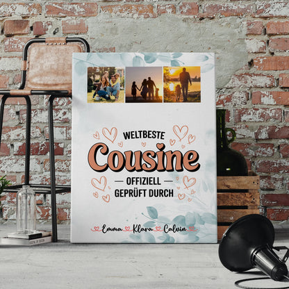 Leinwand Collagen Erstellen Fotocollage Cousine Weltbeste Cousine Offiziell Geprüft Durch 4
