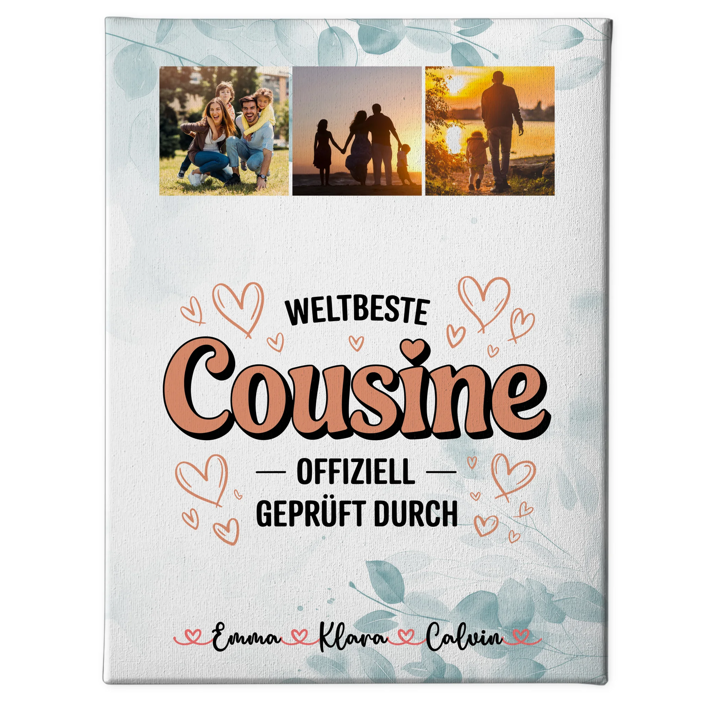 Leinwand Collagen Erstellen Fotocollage Cousine Weltbeste Cousine Offiziell Geprüft Durch 1