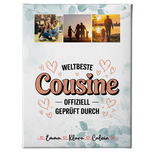 Leinwand Collagen Erstellen Fotocollage Cousine Weltbeste Cousine Offiziell Geprüft Durch 1