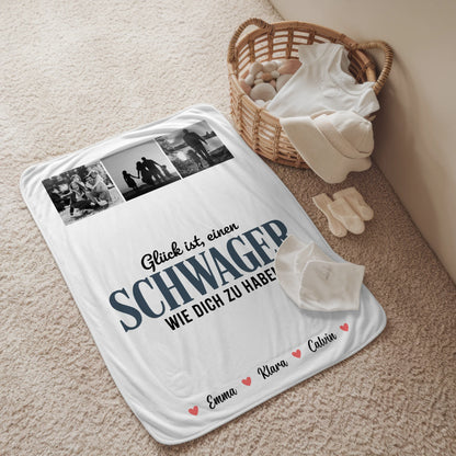 Personalisierte Kuscheldecke Mit Namen Fotocollage für Schwager Glück Ist eine Schwager Wie Dich Zu Haben 2