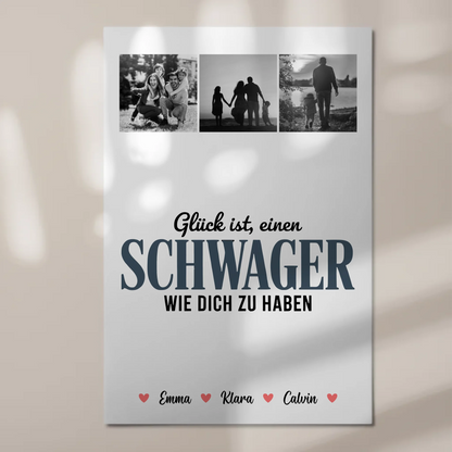 Personalisierte Fotoboard Magnet Poster Fotocollage für Schwager Glück Ist eine Schwager Wie Dich Zu Haben 1
