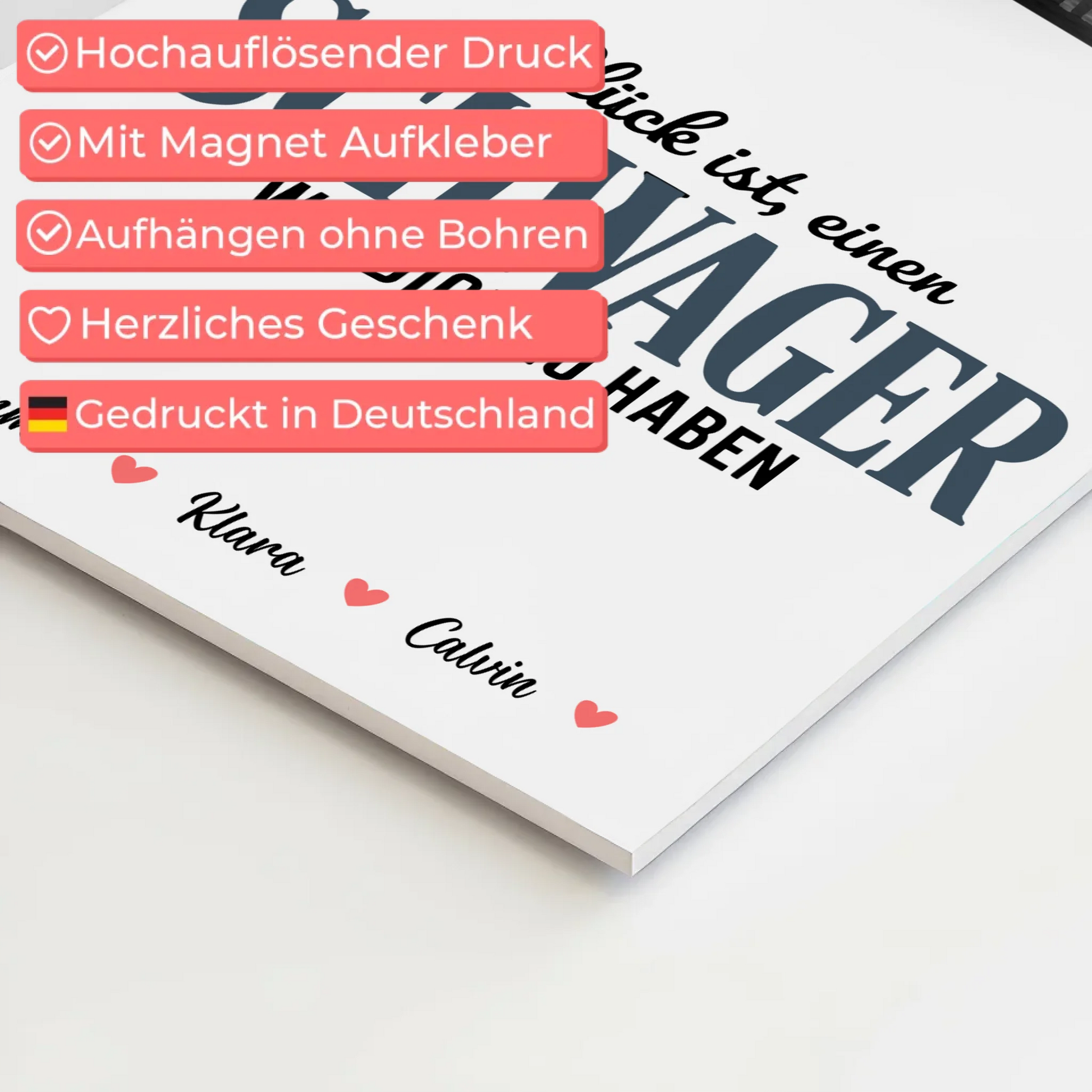 Personalisierte Fotoboard Magnet Poster Fotocollage für Schwager Glück Ist eine Schwager Wie Dich Zu Haben 4