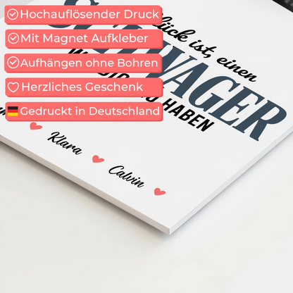 Personalisierte Fotoboard Magnet Poster Fotocollage für Schwager Glück Ist eine Schwager Wie Dich Zu Haben 4