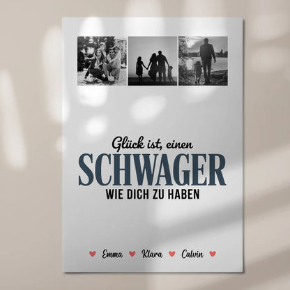 Personalisierte Fotoboard Magnet Poster Fotocollage für Schwager Glück Ist eine Schwager Wie Dich Zu Haben 7