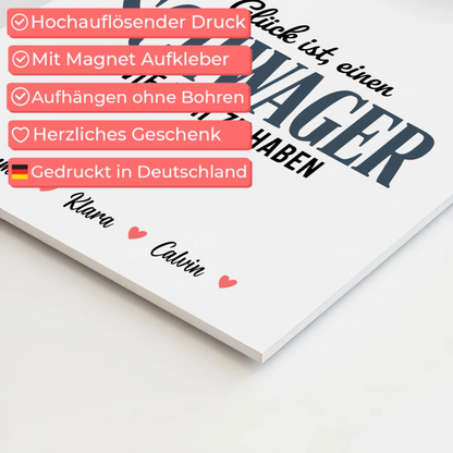 Personalisierte Fotoboard Magnet Poster Fotocollage für Schwager Glück Ist eine Schwager Wie Dich Zu Haben 10