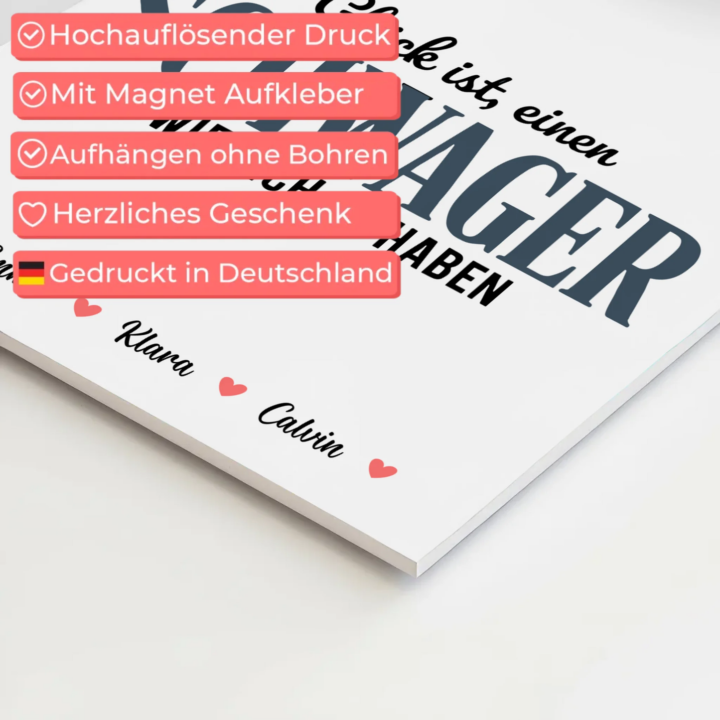 Personalisierte Fotoboard Magnet Poster Fotocollage für Schwager Glück Ist eine Schwager Wie Dich Zu Haben