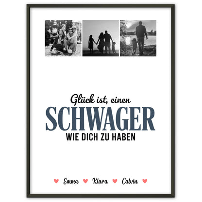 Personalisiertes Poster Datum Fotocollage für Schwager Glück Ist eine Schwager Wie Dich Zu Haben
