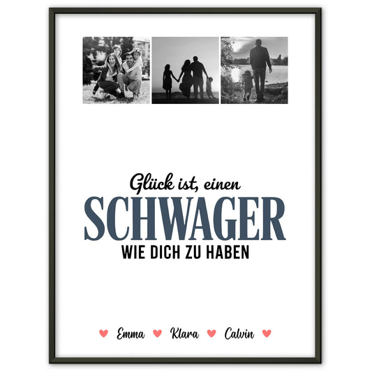 Personalisiertes Poster Datum Fotocollage für Schwager Glück Ist eine Schwager Wie Dich Zu Haben
