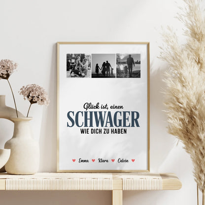Personalisiertes Poster Datum Fotocollage für Schwager Glück Ist eine Schwager Wie Dich Zu Haben