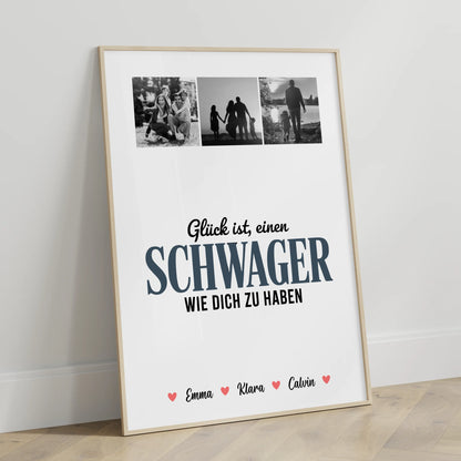 Personalisiertes Poster Datum Fotocollage für Schwager Glück Ist eine Schwager Wie Dich Zu Haben