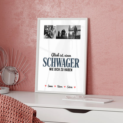 Personalisiertes Poster Datum Fotocollage für Schwager Glück Ist eine Schwager Wie Dich Zu Haben