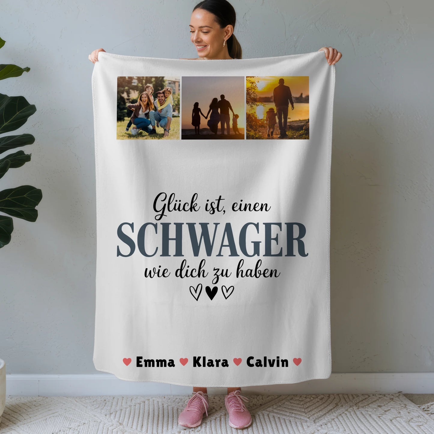 Personalisierte Namensdecke mit Schwager Fotocollage Glück Ist eine Schwager Wie Dich Zu Haben Geschenk 1