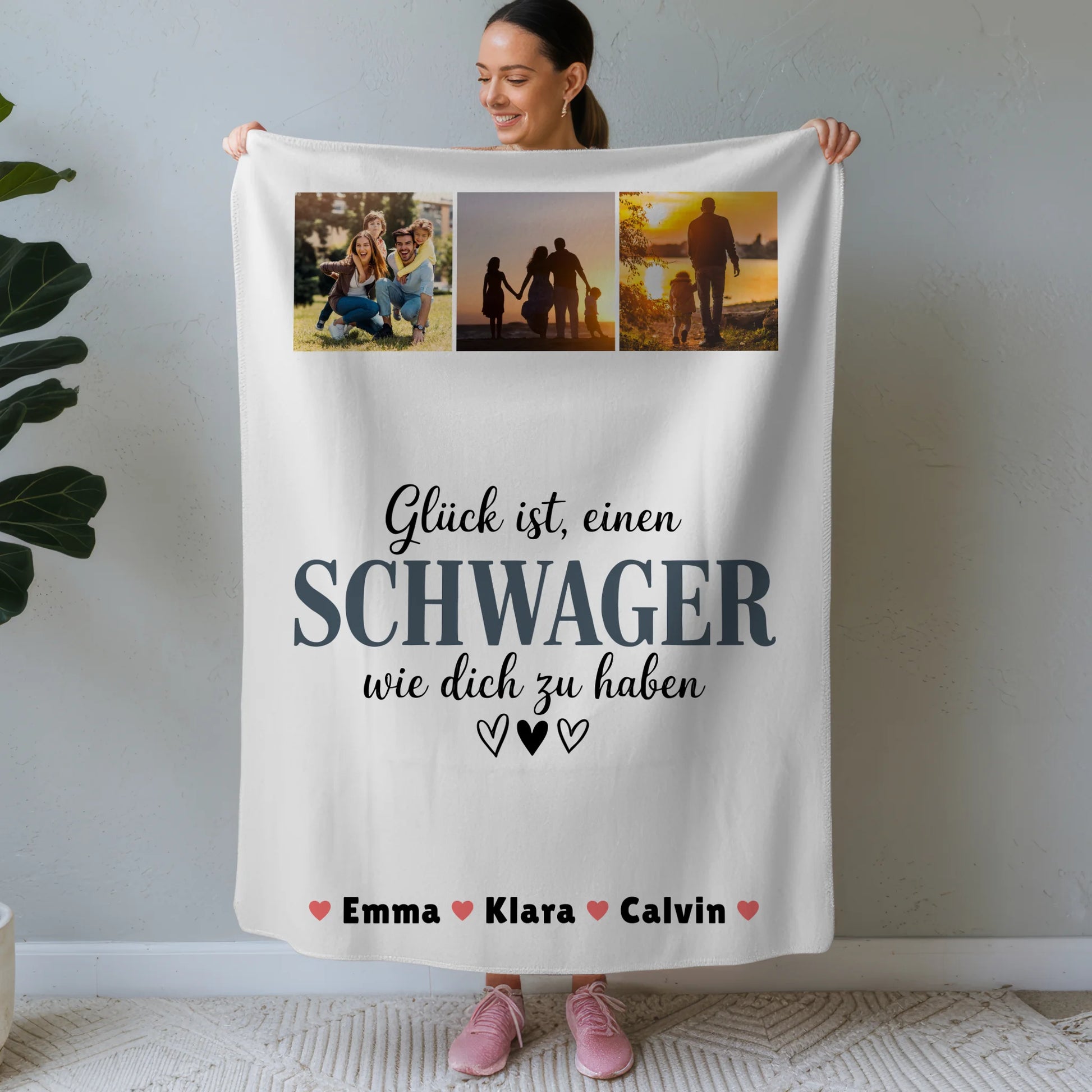Personalisierte Namensdecke mit Schwager Fotocollage Glück Ist eine Schwager Wie Dich Zu Haben Geschenk 1
