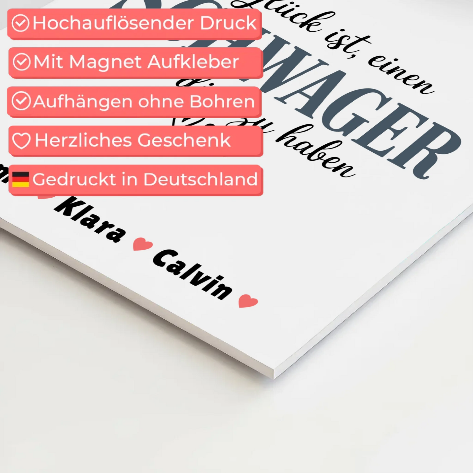 Personalisierte Fotoboard Magnet Poster Schwager Fotocollage Glück Ist eine Schwager Wie Dich Zu Haben 10