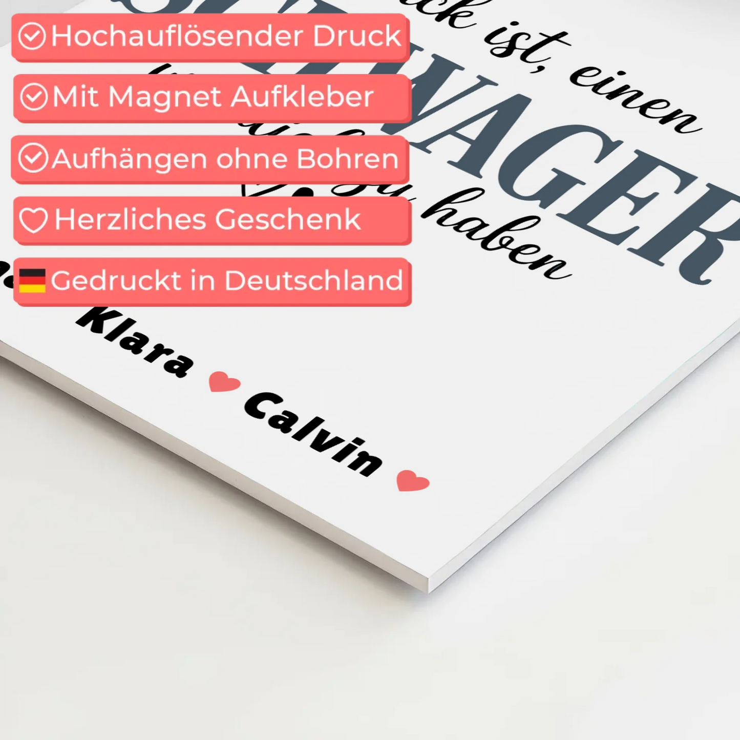 Personalisierte Fotoboard Magnet Poster Schwager Fotocollage Glück Ist eine Schwager Wie Dich Zu Haben