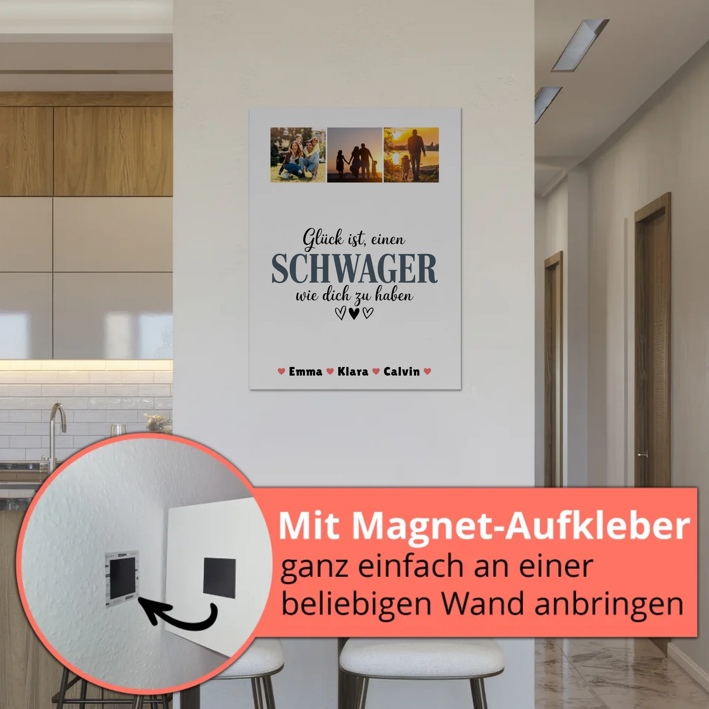 Personalisierte Fotoboard Magnet Poster Schwager Fotocollage Glück Ist eine Schwager Wie Dich Zu Haben