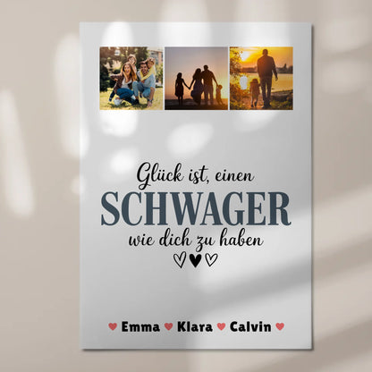 Personalisierte Fotoboard Magnet Poster Schwager Fotocollage Glück Ist eine Schwager Wie Dich Zu Haben