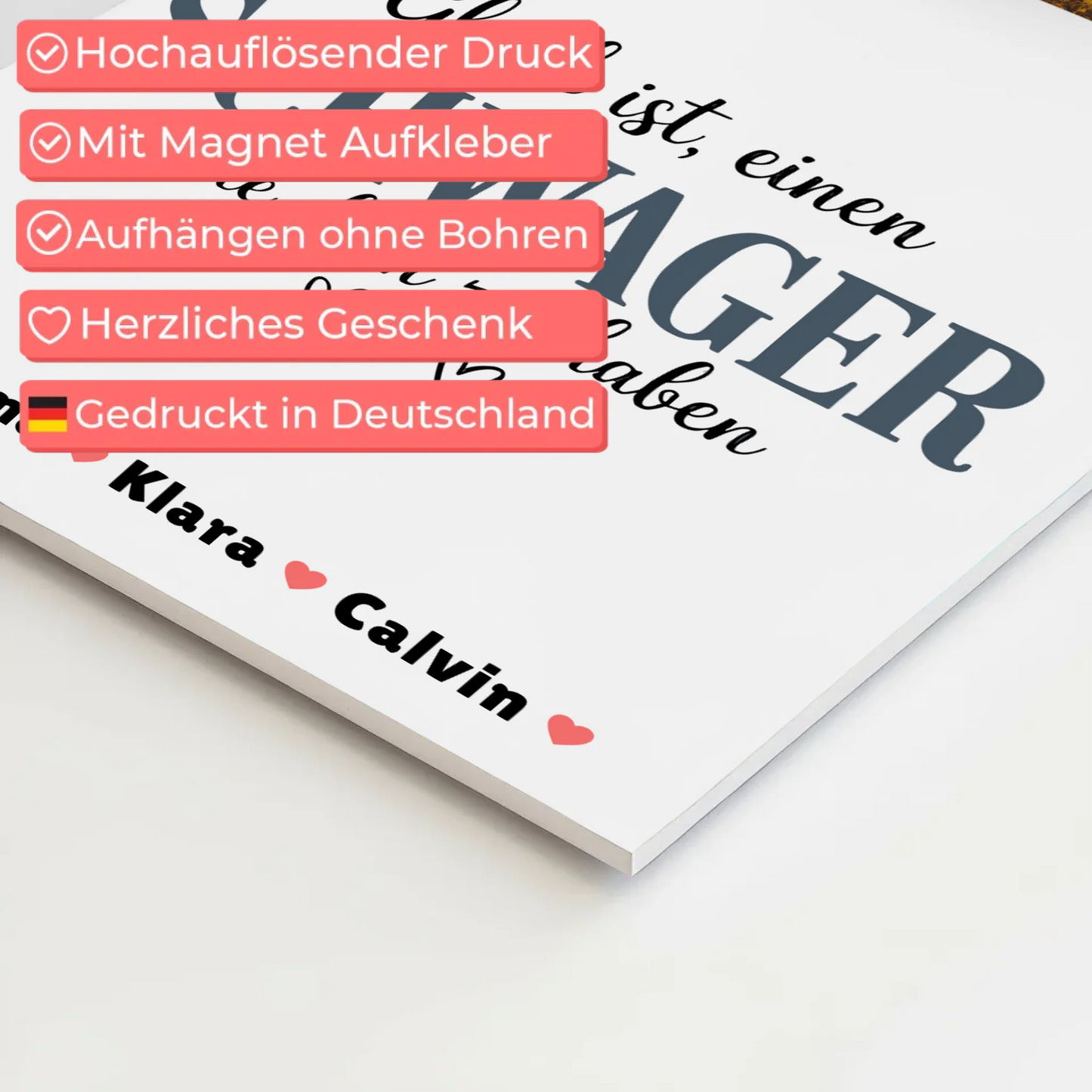 Personalisierte Fotoboard Magnet Poster Schwager Fotocollage Glück Ist eine Schwager Wie Dich Zu Haben