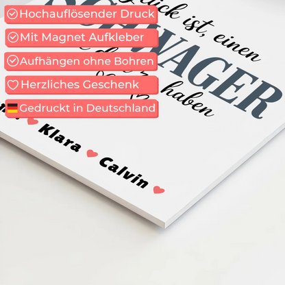 Personalisierte Fotoboard Magnet Poster Schwager Fotocollage Glück Ist eine Schwager Wie Dich Zu Haben