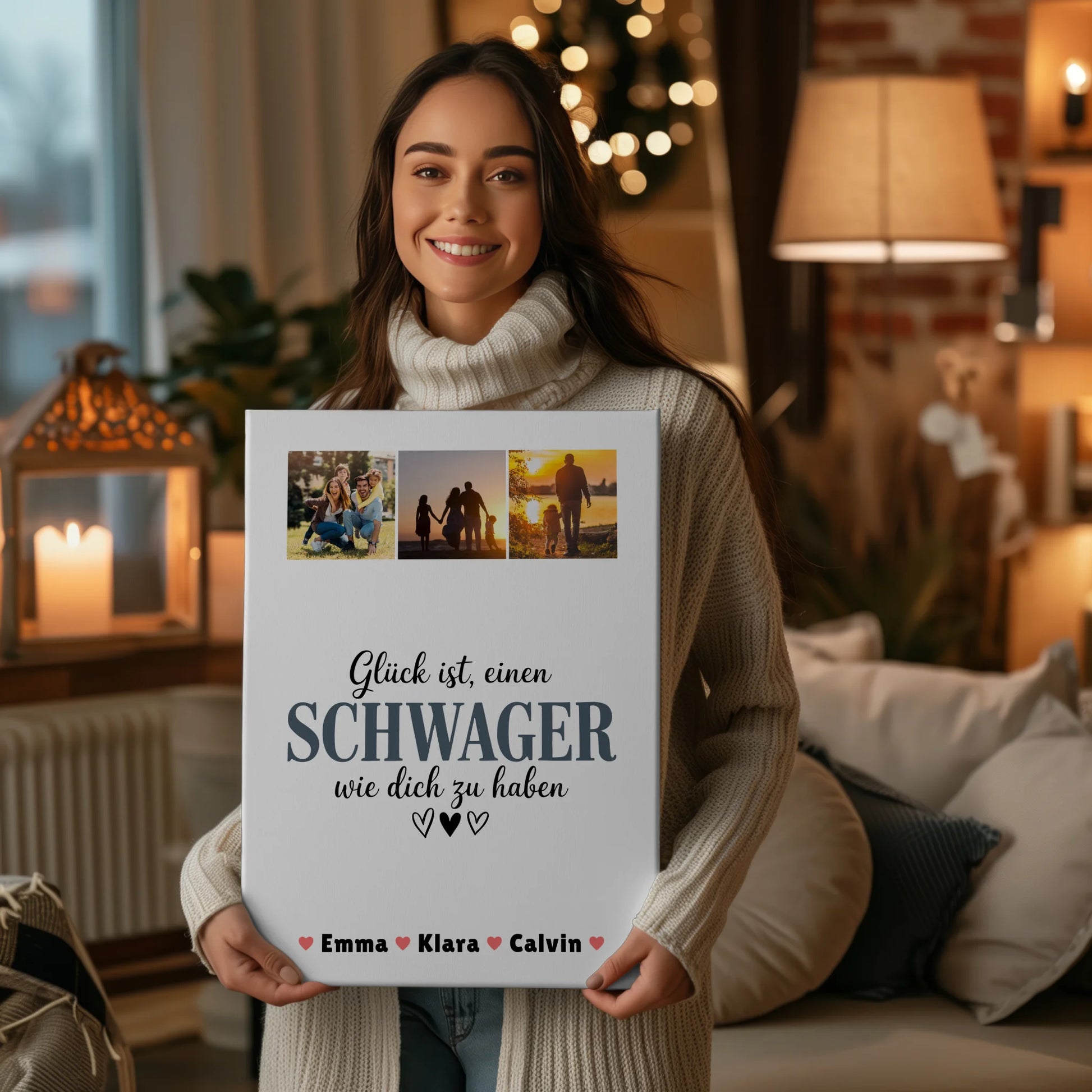 Personalisierte Leinwand Schwager Fotocollage Glück Ist eine Schwager Wie Dich Zu Haben 2