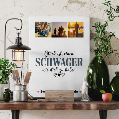 Personalisierte Leinwand Schwager Fotocollage Glück Ist eine Schwager Wie Dich Zu Haben 3