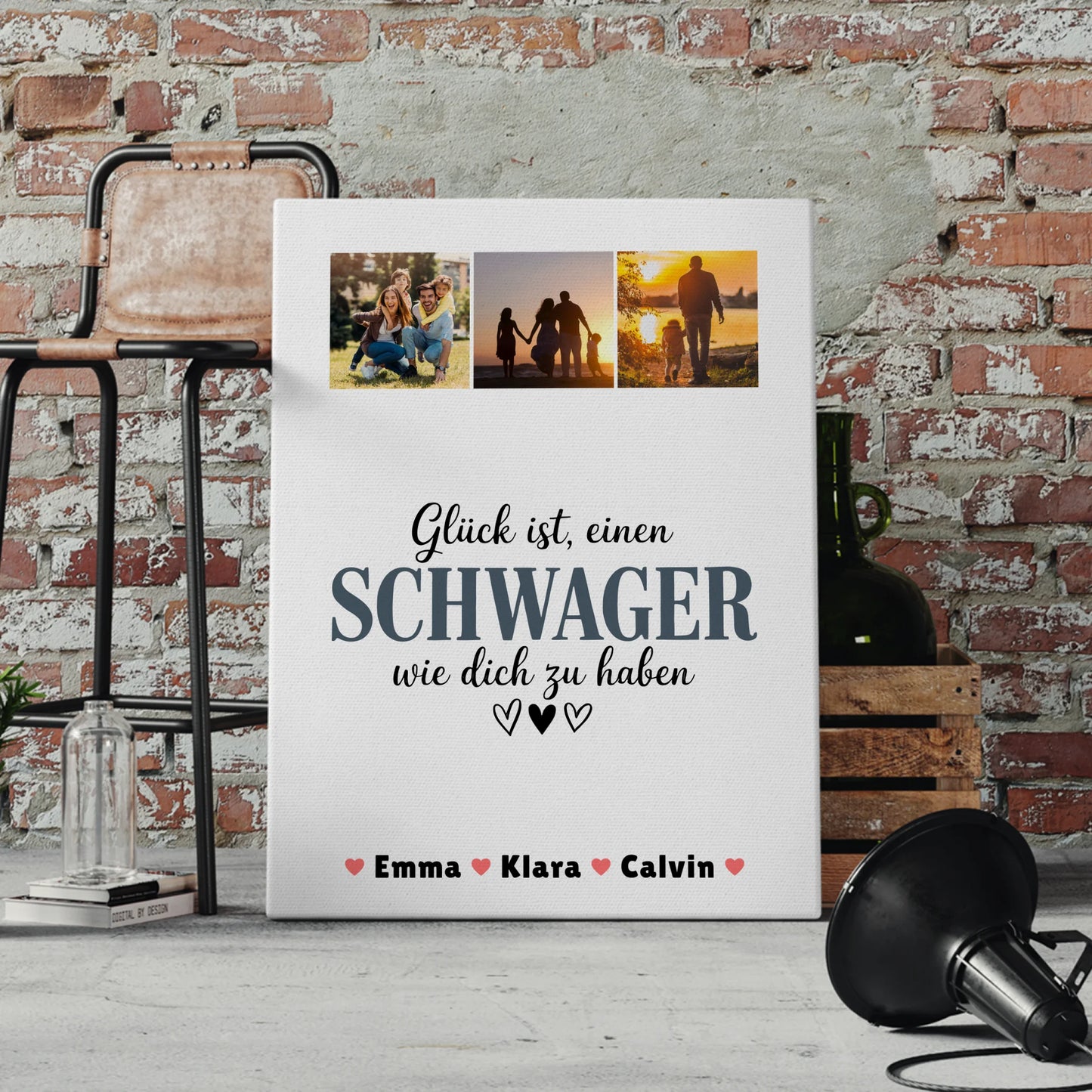 Personalisierte Leinwand Schwager Fotocollage Glück Ist eine Schwager Wie Dich Zu Haben 4