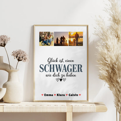 Personalisiertes Poster Datum Schwager Fotocollage Glück Ist eine Schwager Wie Dich Zu Haben