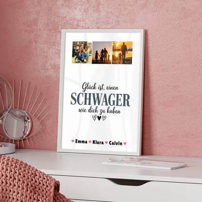 Personalisiertes Poster Datum Schwager Fotocollage Glück Ist eine Schwager Wie Dich Zu Haben