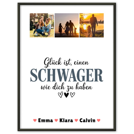 Personalisiertes Poster Datum Schwager Fotocollage Glück Ist eine Schwager Wie Dich Zu Haben