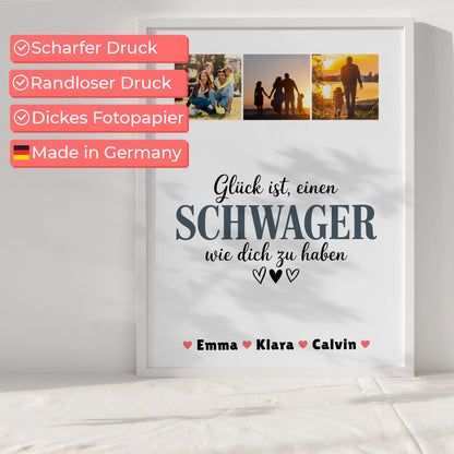 Personalisiertes Poster Datum Schwager Fotocollage Glück Ist eine Schwager Wie Dich Zu Haben