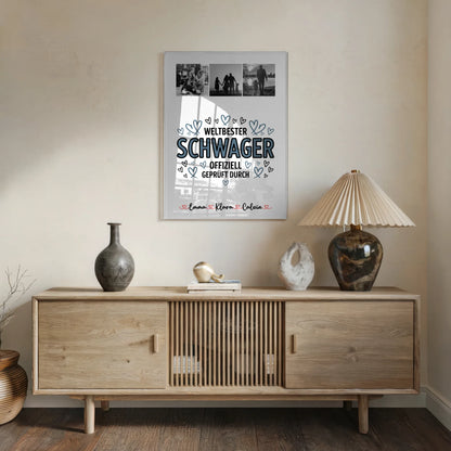 Foto Acrylglas Geschenk Fotocollage Schwager Weltbester Schwager Offiziell Geprüft Durch 5