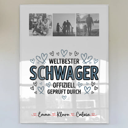 Foto Acrylglas Geschenk Fotocollage Schwager Weltbester Schwager Offiziell Geprüft Durch 1