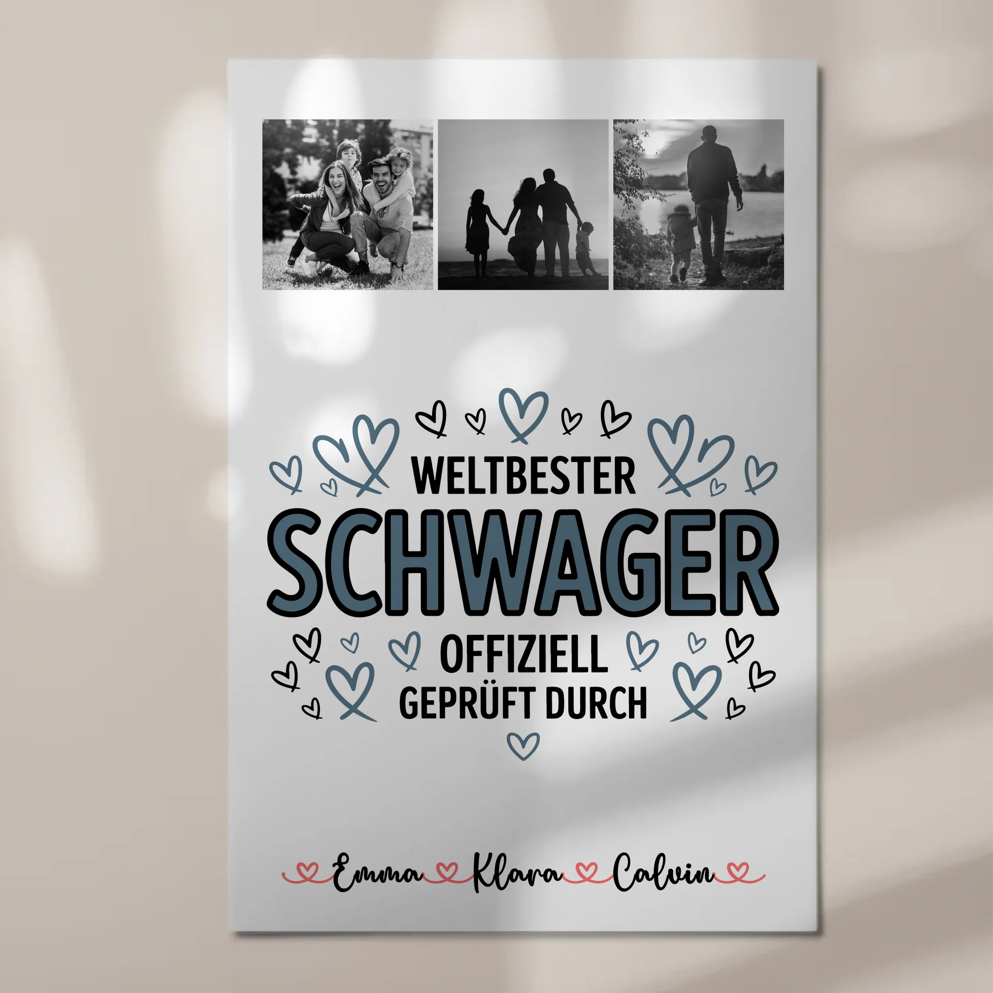 Fotoboard Magnet Wandbild Geschenk Fotocollage Schwager Weltbester Schwager Offiziell Geprüft Durch 1