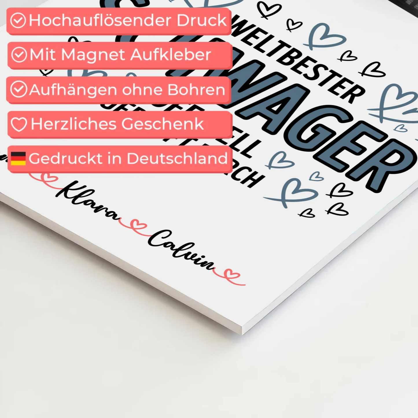 Fotoboard Magnet Wandbild Geschenk Fotocollage Schwager Weltbester Schwager Offiziell Geprüft Durch 4