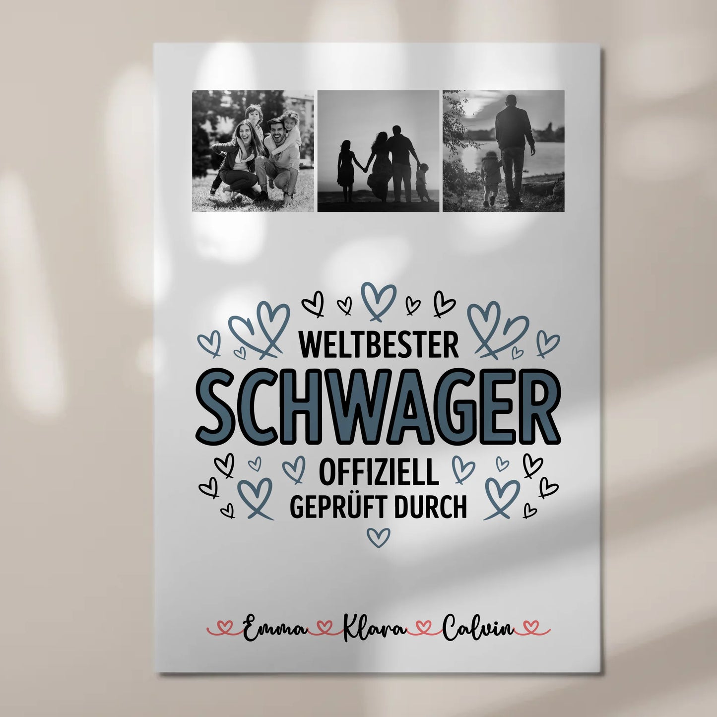 Fotoboard Magnet Wandbild Geschenk Fotocollage Schwager Weltbester Schwager Offiziell Geprüft Durch
