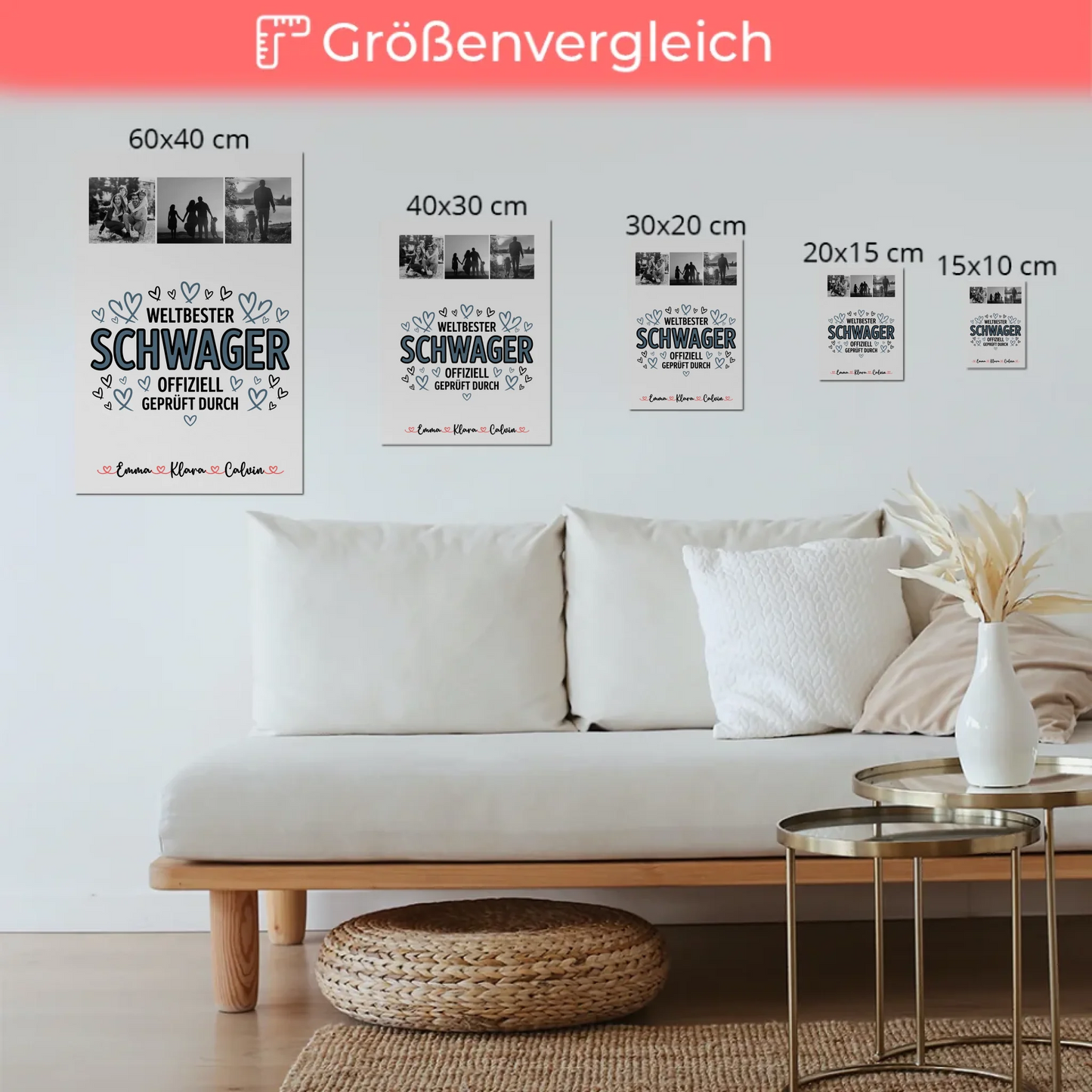 Fotoboard Magnet Wandbild Geschenk Fotocollage Schwager Weltbester Schwager Offiziell Geprüft Durch