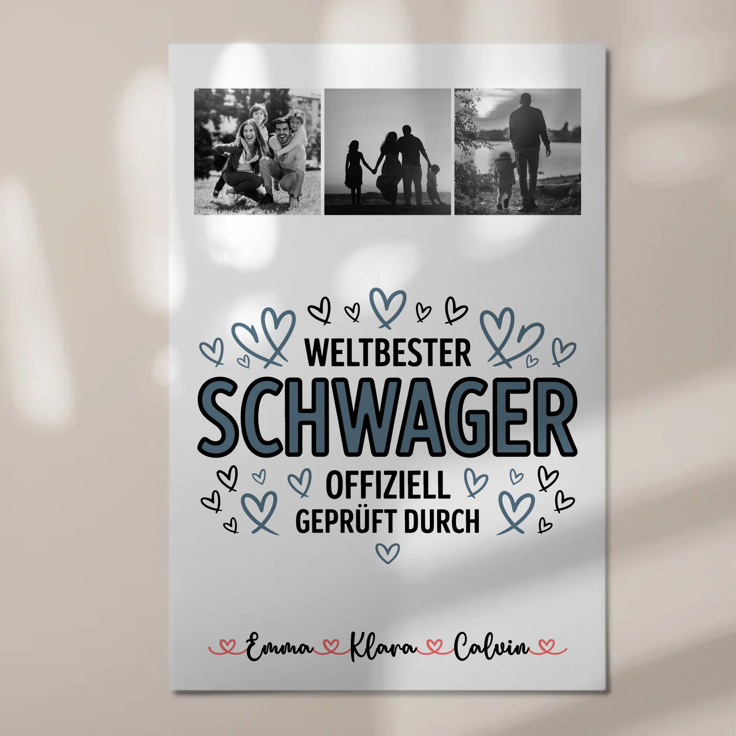 Fotoboard Magnet Wandbild Geschenk Fotocollage Schwager Weltbester Schwager Offiziell Geprüft Durch